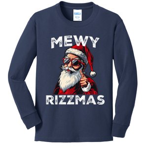 Mewy Riz Zmas Funny Santa Mewing Joke Riz Z M.E.N.S. Christmas Kids Long Sleeve Shirt