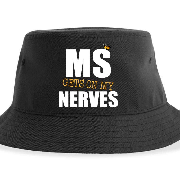 MS Gets On My Nerves Multiple Sclerosis Sustainable Bucket Hat