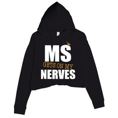 MS Gets On My Nerves Multiple Sclerosis Crop Fleece Hoodie