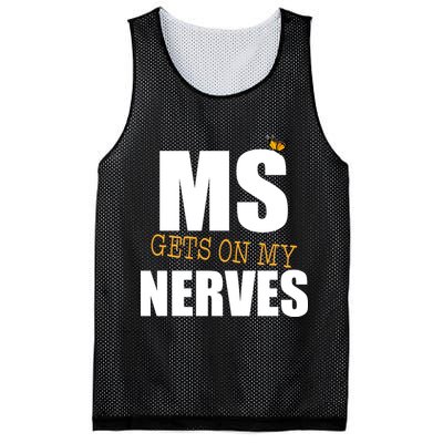 MS Gets On My Nerves Multiple Sclerosis Mesh Reversible Basketball Jersey Tank