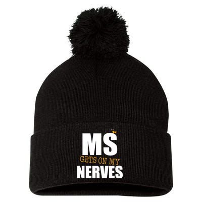 MS Gets On My Nerves Multiple Sclerosis Pom Pom 12in Knit Beanie