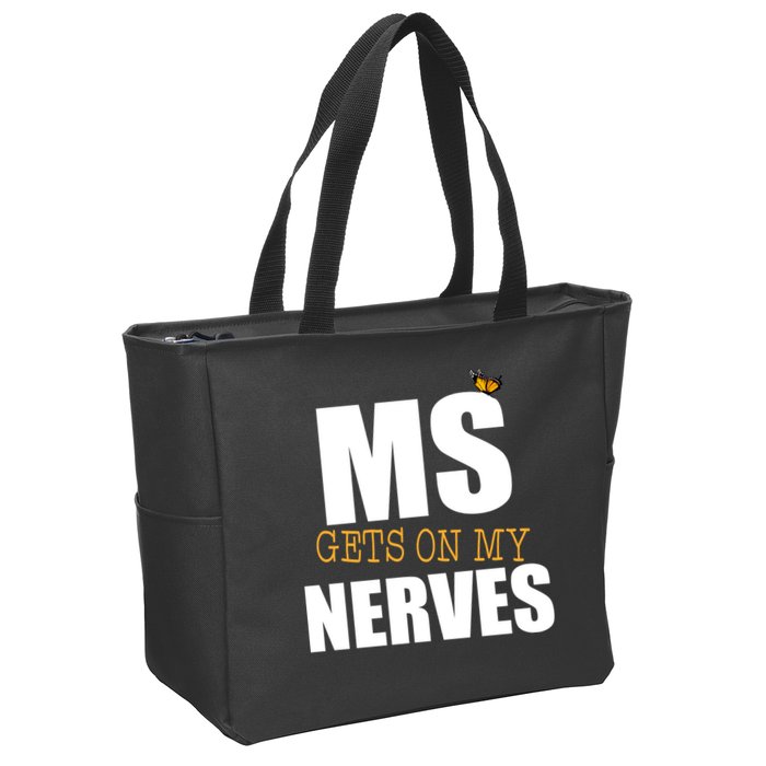 MS Gets On My Nerves Multiple Sclerosis Zip Tote Bag