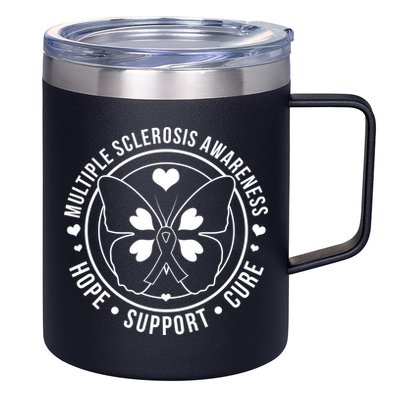 MS Multiple Sclerosis Awareness Hope Support Cure 12oz Stainless Steel Coffee Mug