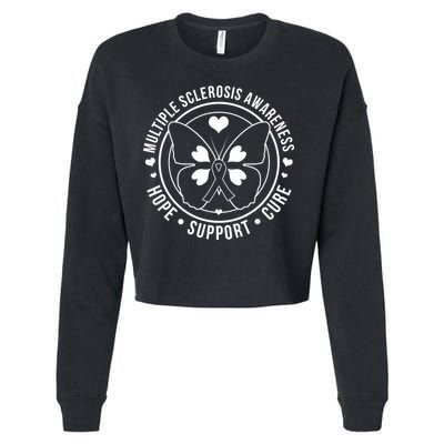 MS Multiple Sclerosis Awareness Hope Support Cure Cropped Pullover Crew