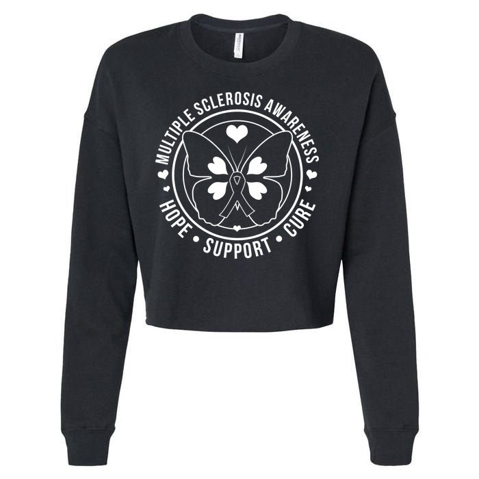 MS Multiple Sclerosis Awareness Hope Support Cure Cropped Pullover Crew