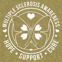 MS Multiple Sclerosis Awareness Hope Support Cure Garment-Dyed Women's Muscle Tee