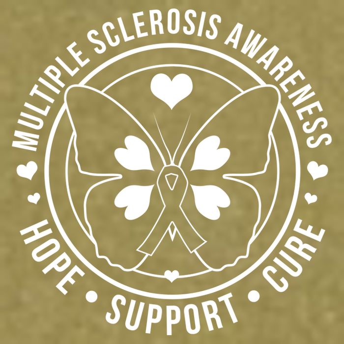 MS Multiple Sclerosis Awareness Hope Support Cure Garment-Dyed Women's Muscle Tee