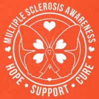 MS Multiple Sclerosis Awareness Hope Support Cure V-Neck T-Shirt