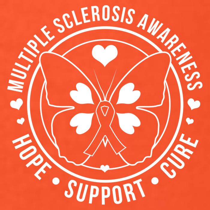MS Multiple Sclerosis Awareness Hope Support Cure V-Neck T-Shirt