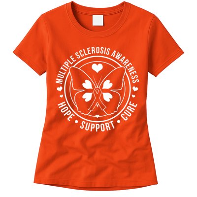 MS Multiple Sclerosis Awareness Hope Support Cure Womens T-Shirt