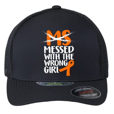 MS Multiple Sclerosis Messed With The Wrong Chick Flexfit Unipanel Trucker Cap
