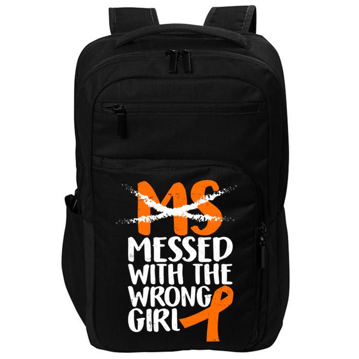 MS Multiple Sclerosis Messed With The Wrong Chick Impact Tech Backpack