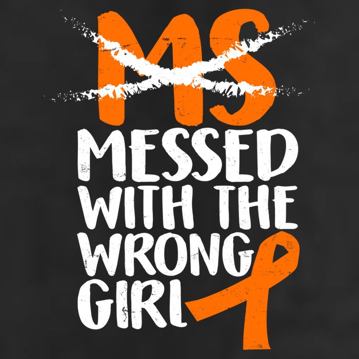 MS Multiple Sclerosis Messed With The Wrong Chick Crop Fleece Hoodie