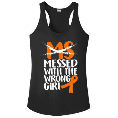 MS Multiple Sclerosis Messed With The Wrong Chick Ladies PosiCharge Competitor Racerback Tank