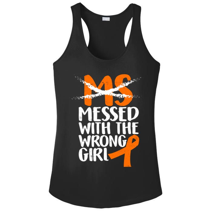 MS Multiple Sclerosis Messed With The Wrong Chick Ladies PosiCharge Competitor Racerback Tank