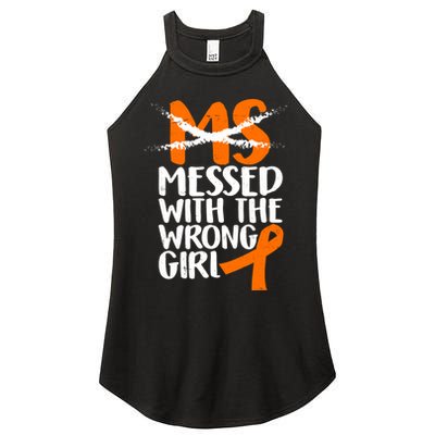 MS Multiple Sclerosis Messed With The Wrong Chick Women's Perfect Tri Rocker Tank