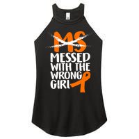 MS Multiple Sclerosis Messed With The Wrong Chick Women's Perfect Tri Rocker Tank