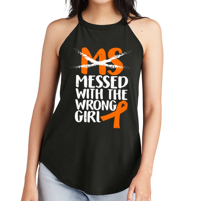 MS Multiple Sclerosis Messed With The Wrong Chick Women's Perfect Tri Rocker Tank