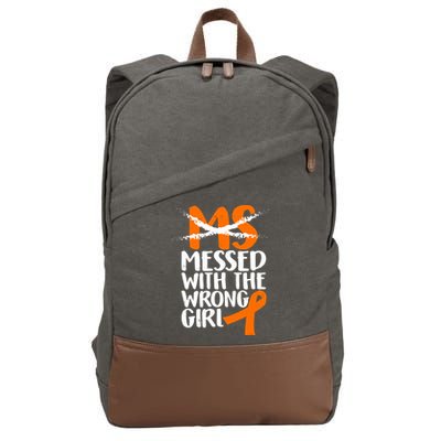 MS Multiple Sclerosis Messed With The Wrong Chick Cotton Canvas Backpack