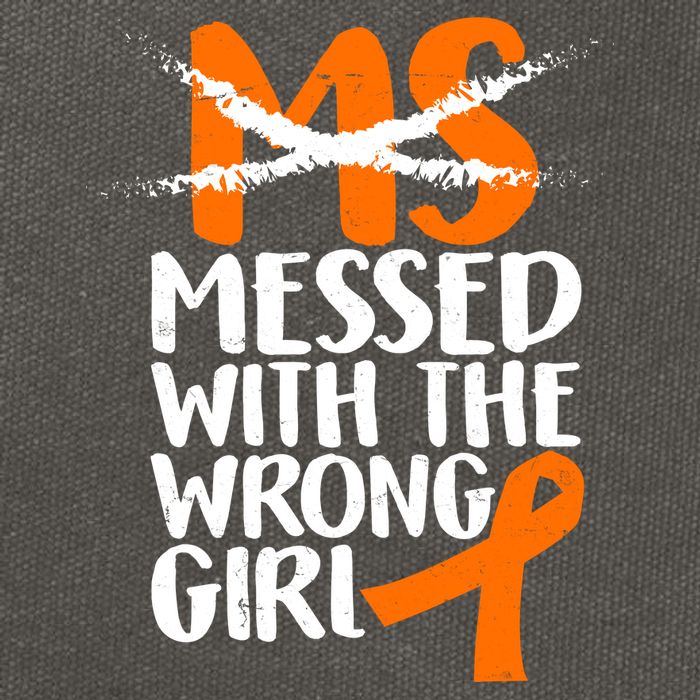 MS Multiple Sclerosis Messed With The Wrong Chick Cotton Canvas Backpack