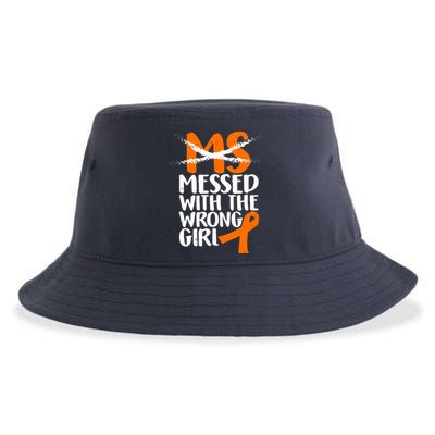 MS Multiple Sclerosis Messed With The Wrong Chick Sustainable Bucket Hat