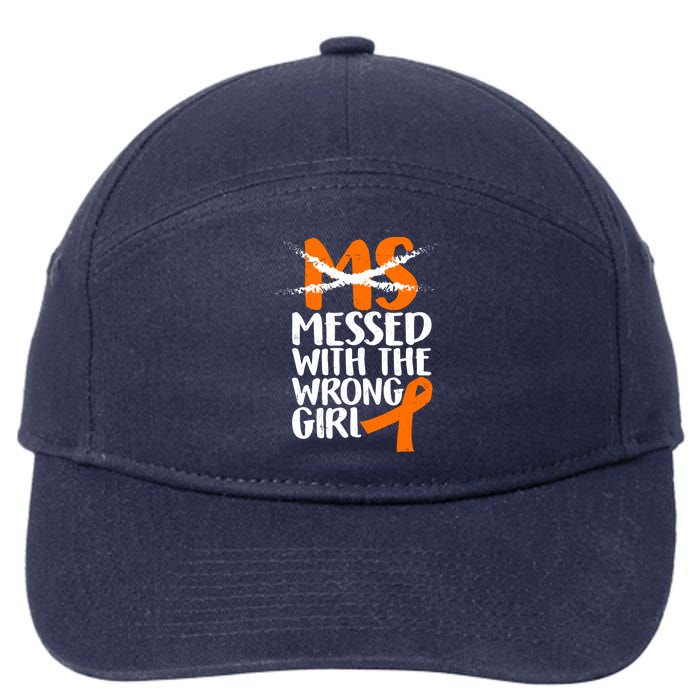 MS Multiple Sclerosis Messed With The Wrong Chick 7-Panel Snapback Hat