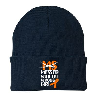 MS Multiple Sclerosis Messed With The Wrong Chick Knit Cap Winter Beanie