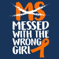 MS Multiple Sclerosis Messed With The Wrong Chick Drawstring Bag