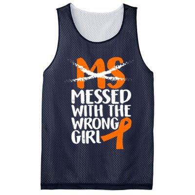 MS Multiple Sclerosis Messed With The Wrong Chick Mesh Reversible Basketball Jersey Tank
