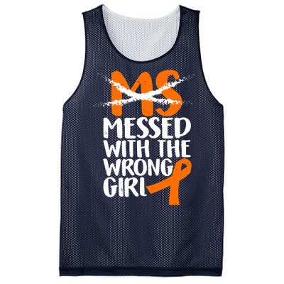 MS Multiple Sclerosis Messed With The Wrong Chick Mesh Reversible Basketball Jersey Tank