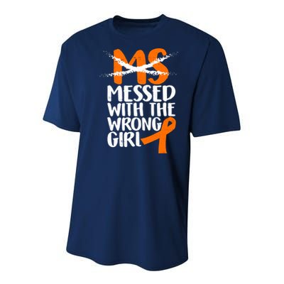 MS Multiple Sclerosis Messed With The Wrong Chick Youth Performance Sprint T-Shirt