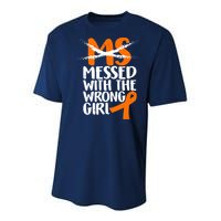 MS Multiple Sclerosis Messed With The Wrong Chick Youth Performance Sprint T-Shirt