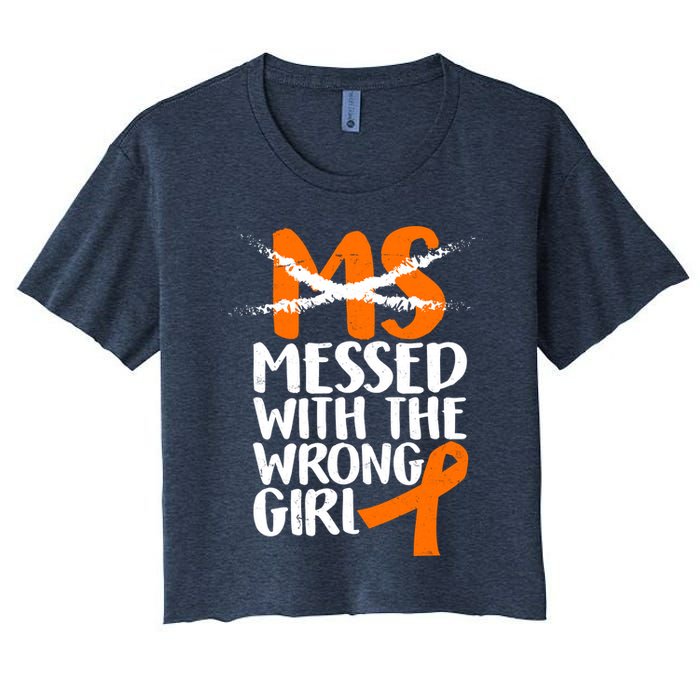 MS Multiple Sclerosis Messed With The Wrong Chick Crop Top