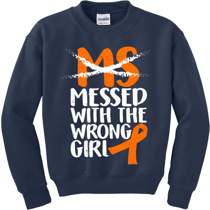 MS Multiple Sclerosis Messed With The Wrong Chick Kids Sweatshirt