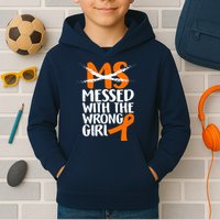 MS Multiple Sclerosis Messed With The Wrong Chick Kids Hoodie