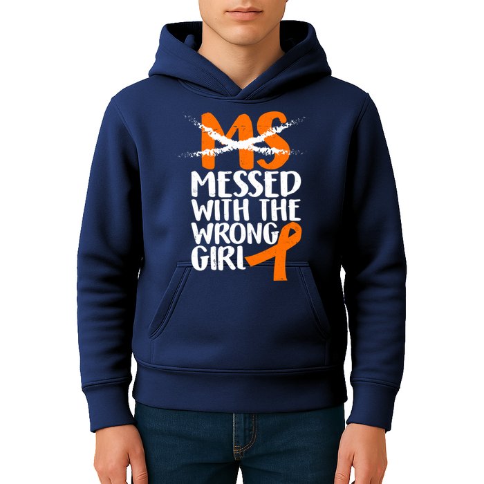 MS Multiple Sclerosis Messed With The Wrong Chick Kids Hoodie