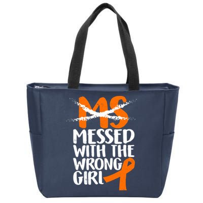 MS Multiple Sclerosis Messed With The Wrong Chick Zip Tote Bag