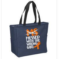 MS Multiple Sclerosis Messed With The Wrong Chick Zip Tote Bag