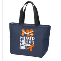 MS Multiple Sclerosis Messed With The Wrong Chick Zip Tote Bag