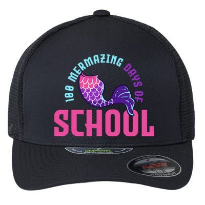 Mermaid Swim 100th Day Of School Student Gift Flexfit Unipanel Trucker Cap