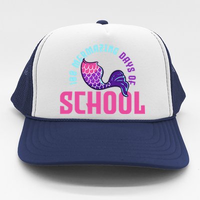 Mermaid Swim 100th Day Of School Student Gift Trucker Hat