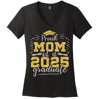 Mom Senior 2025 Proud Mom Of A Class Of 2025 Graduate Women's V-Neck T-Shirt