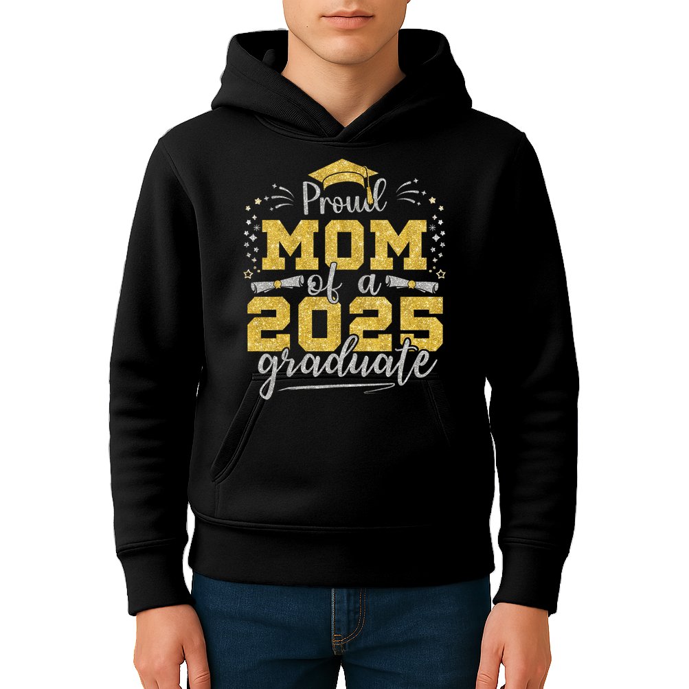 Mom Senior 2025 Proud Mom Of A Class Of 2025 Graduate Kids Hoodie
