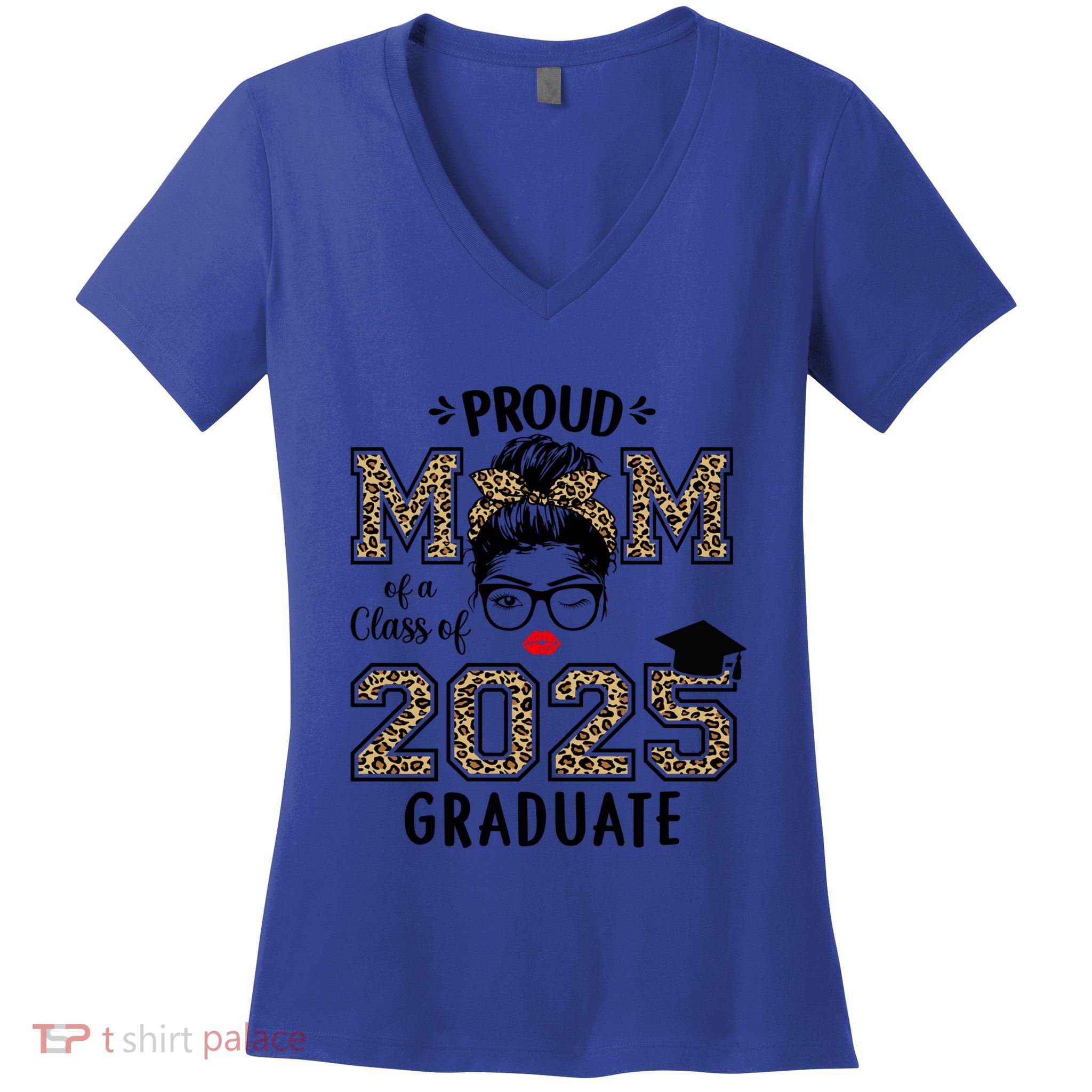 Mom Senior 2025 Proud Mom Of A Class Of 2025 Graduate Gift Women's V-Neck T-Shirt