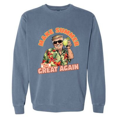 Make Summer 2024 Great Again Donald Trump Vacation Garment-Dyed Sweatshirt