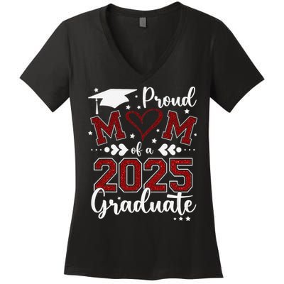 Mom Senior 2025 Proud Mom Of A Class Of 2025 Graduate Women's V-Neck T-Shirt