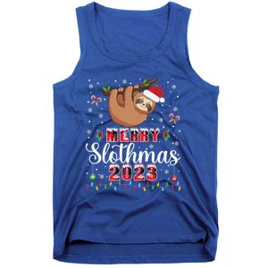 Merry Slothmas 2023 With Santa Funny Family Matching Xmas Funny Gift Tank Top