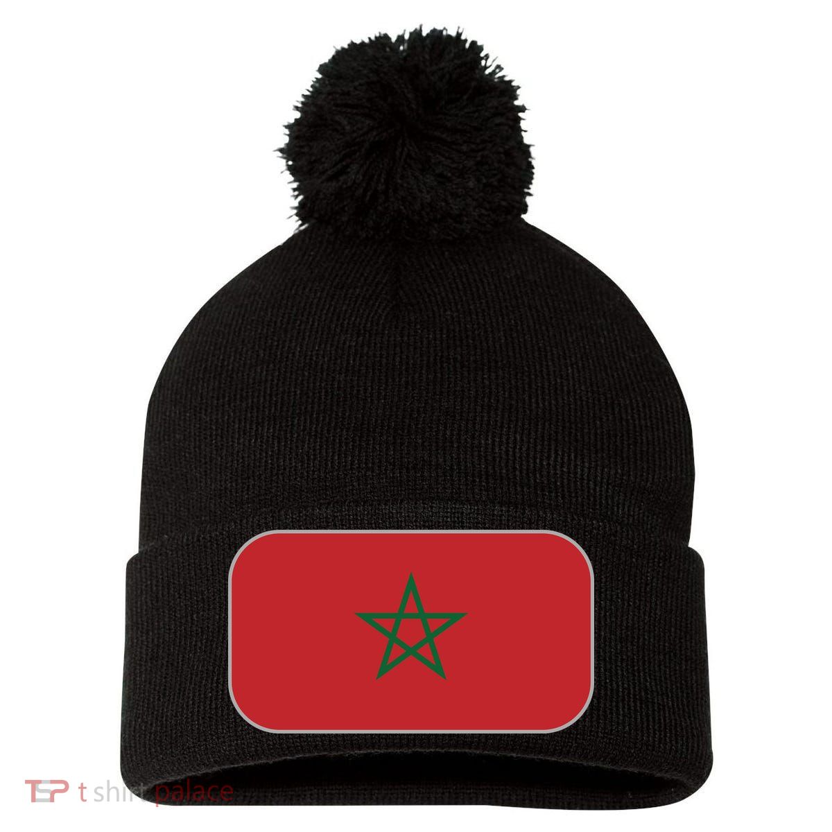 Morocco Soccer Moroccan Flag Pom Pom 12in Knit Beanie