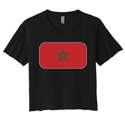 Morocco Soccer Moroccan Flag Women's Crop Top Tee