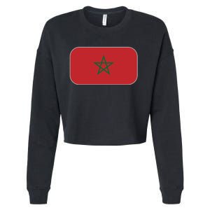 Morocco Soccer Moroccan Flag Cropped Pullover Crew